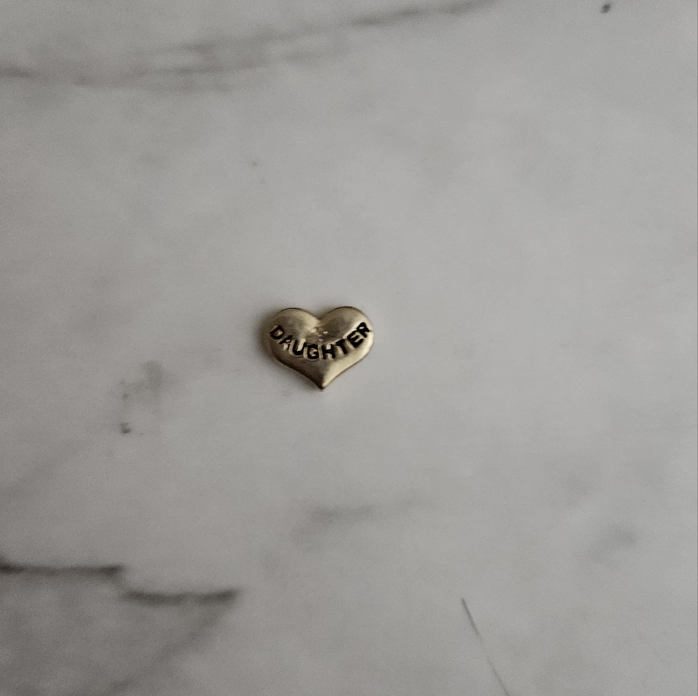 (3/$15) Origami Owl Gold Mini Heart Daughter Locket Charm Necklace Charm